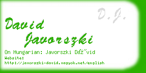 david javorszki business card